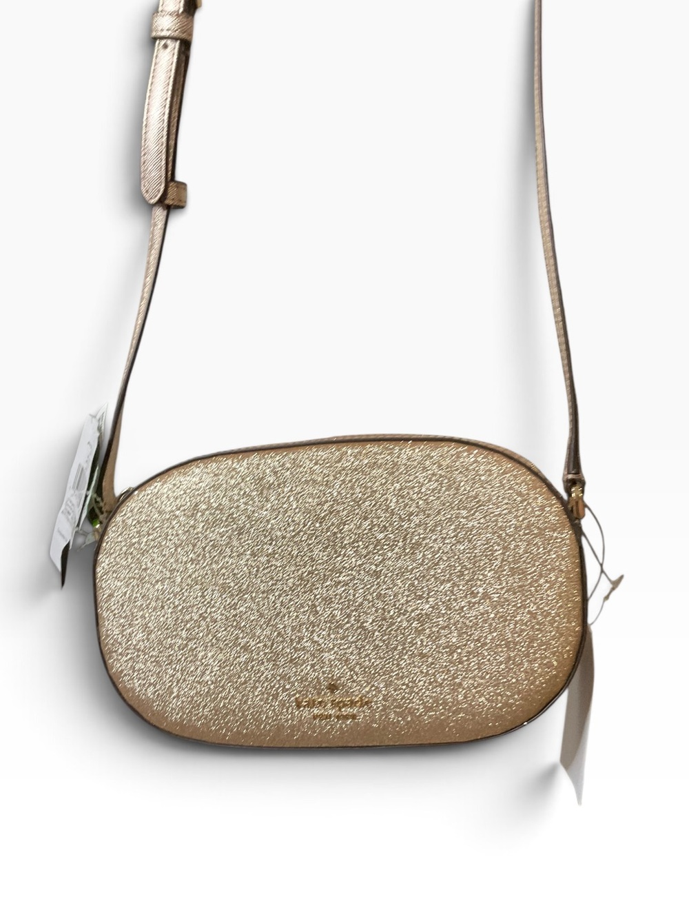 kate spade Gold Glimmer Glitter Oval Crossbody Bag